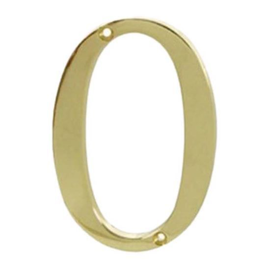 Immagine di NUMERO CIVICO, IN OTTONE LUCIDO, H 7,62 CM, N 0