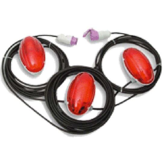 Immagine di KIT 3 LUCI SEGNALAZIONE, PONTEGGIO LUCE ROSSA FISSA, LUNGHEZZA 22 MT