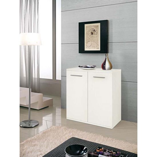 Immagine di MOBILE NETTUNO 2 ANTE, STRUTTURA MELAMINICO 16/22 MM, L80XP36XH82 CM, BIANCO FRASSINO