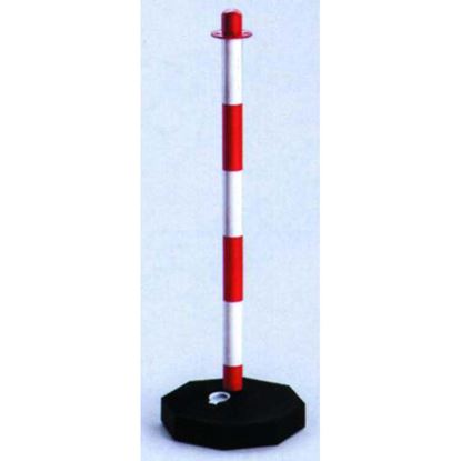 Immagine di COLONNA PER DELIMITAZIONE, IN PLASTICA, BIANCO/ROSSO, H 90 CM