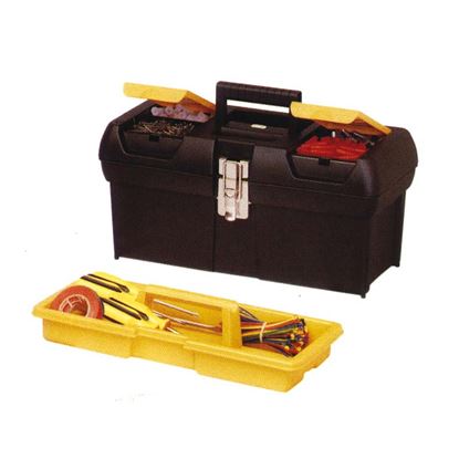 Immagine di CASSETTA PORTAUTENSILI 16", CERNIERA IN METALLO, 2 PORTA MINUTERIE, 41X19X18 CM