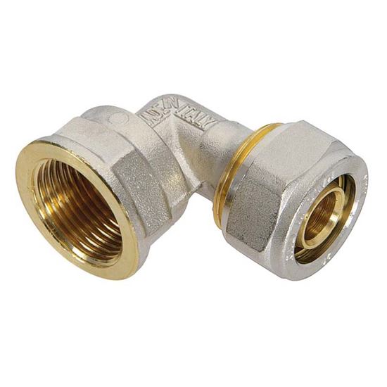 Immagine di RACCORDO A STRINGERE A GOMITO, PER TUBO MULTISTRATO, F 1/2"X16 MM, 10 PEZZI