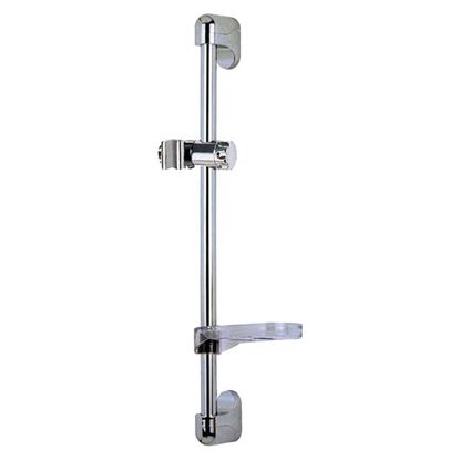 Immagine di ASTA SALISCENDI FISSA, CON PORTA SAPONE, 68 CM, CROMO