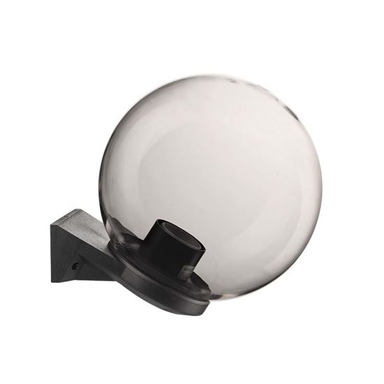 Immagine di APPLIQUE GLOBO, IP44, E27, 60W, VERSIONE IN ALTO, SFERA IN PLASTICA Ø20 CM, STRUTTURA TERMOPLASTICA NERA, COLORE FUMÈ