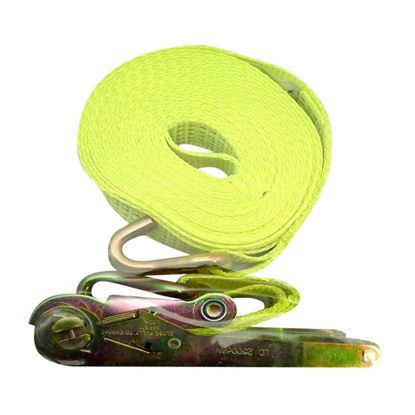 Immagine di CINGHIA DI ANCORAGGIO CON CRICCHETTO, GANCIO AJ, 8,5 MT, PORTATA 4500 KG