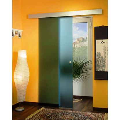 Immagine di PORTA SCORREVOLE, CRISTALLO TEMPERATO, 8 MM, BLU, 86X215 CM