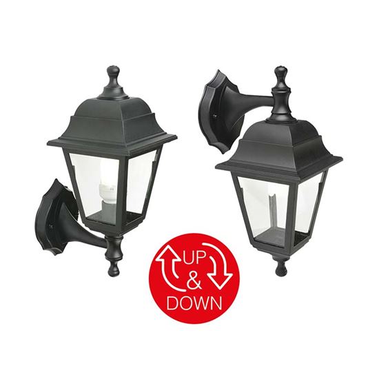 Immagine di APPLIQUE PICCOLA QUADRATA, MARINE, UP & DOWN, DIFFUSORE VETRO TRASPARENTE, E27-40 W, COLORE NERO