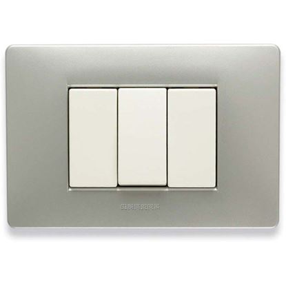 Immagine di PLACCA MIX, 3 MODULI, IN TECNOPOLIMERO, COLORE GREY MOON