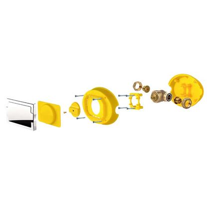 Immagine di VALVOLA SFERA GAS, DA INCASSO, ISPEZIONABILE, M 3/4", SPORTELLO COLORE CROMATO