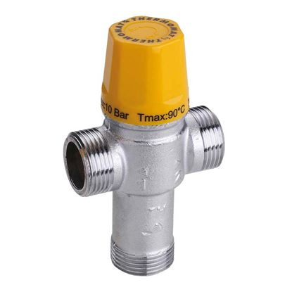 Immagine di VALVOLA DEVIATRICE TERMOSTATICA PER IMPIANTI SOLARI, 3/4" M, 45°
