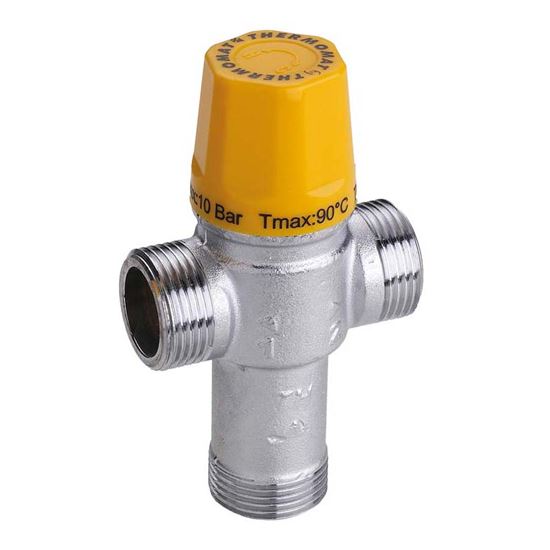 Immagine di VALVOLA DEVIATRICE TERMOSTATICA PER IMPIANTI SOLARI, 3/4" M, 45°