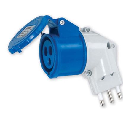 Immagine di ADATTATORE INDUSTRIALE 220V DA SPINA 16A A PRESA CEE