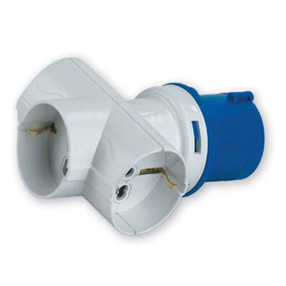 Immagine di ADATTATORE INDUSTRIALE 220V DA SPINA CEE A 3 UNIVERSALI