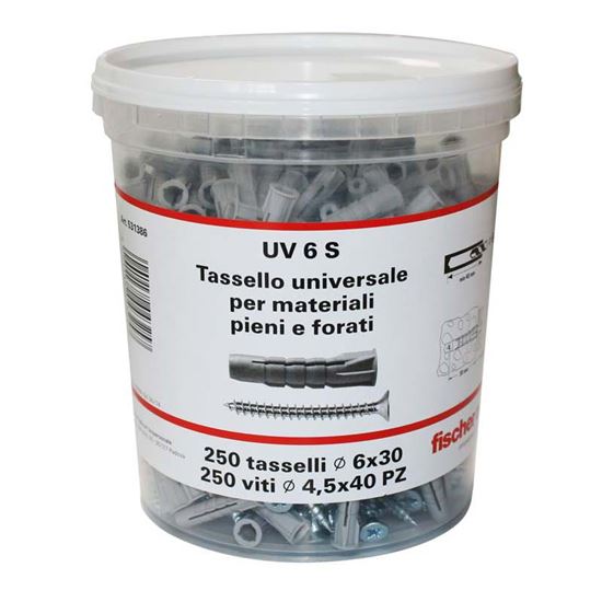 Immagine di TASSELLI UV 6 S CON VITI, 250 PEZZI