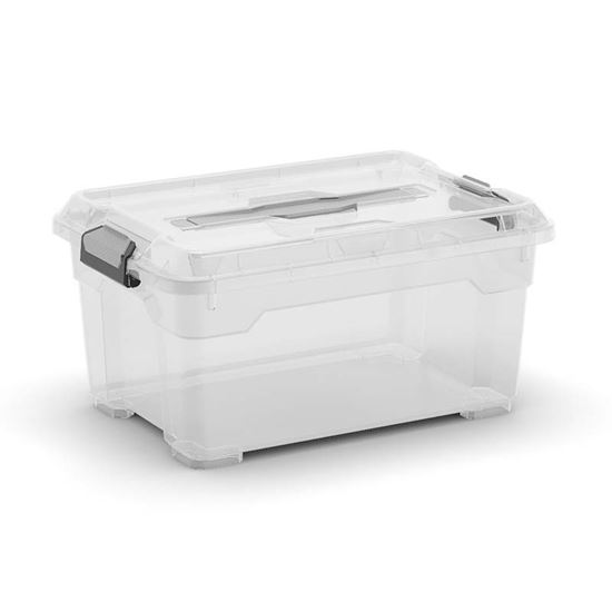 Immagine di CONTENITORE MOOVER BOX XS, CON COPERCHIO E MANIGLIA, TRASPARENTE, 38X26,5XH19 CM