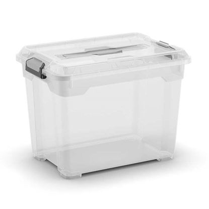 Immagine di CONTENITORE MOOVER BOX S, CON COPERCHIO E MANIGLIA, TRASPARENTE, 38X26,5XH29 CM