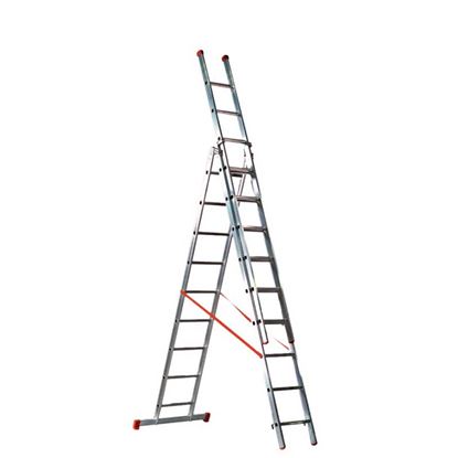 Immagine di SCALA TRASFORMABILE GENIA, 3X8 , GRADINI 30X30 MM , ALTEZZA DI LAVORO MAX 7,00 MT