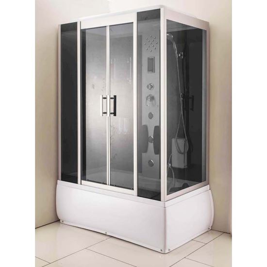 Immagine di VASCA COMBINATA, CON PROFILI IN ALLUMINIO SATINATI, 140X85XH210 CM