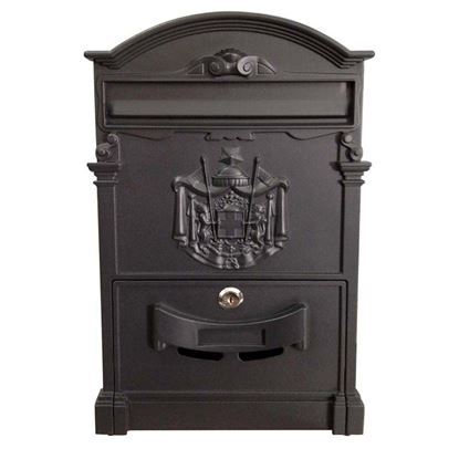 Immagine di CASSETTA POSTALE TIPO RESIDENCE, IN ALLUMINIO, CON SERRATURA E CILINDRO, COLORE NERO