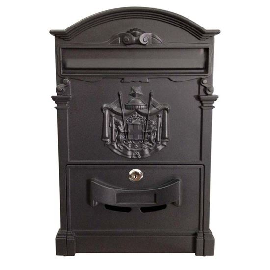 Immagine di CASSETTA POSTALE TIPO RESIDENCE, IN ALLUMINIO, CON SERRATURA E CILINDRO, COLORE NERO