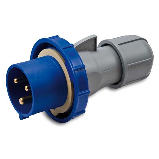 Immagine di SPINA INDUSTRIALE DRITTA, STAGNA, CABLAGGIO RAPIDO, BASSA TENSIONE, 16 A,  IP67, 230 V, 2P+T