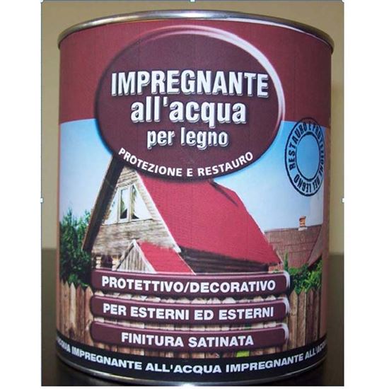 Immagine di IMPREGNANTE ALL'ACQUA, PER LEGNO, PER INTERNI ED ESTERNI, PROTETTIVO, DECORATIVO FINITURA SATINATA 0,750 LT TRASPARENTE