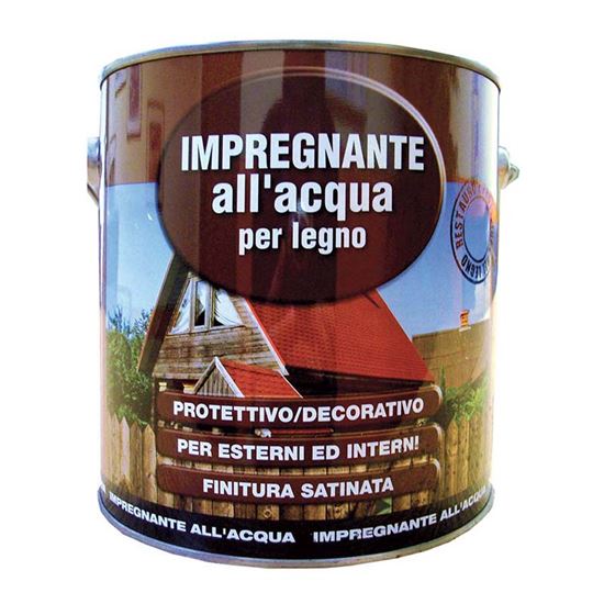 Immagine di IMPREGNANTE ALL'ACQUA, PER LEGNO, PER INTERNI ED ESTERNI, PROTETTIVO, DECORATIVO, FINITURA SATINATA, 2,5 LT TRASPARENTE