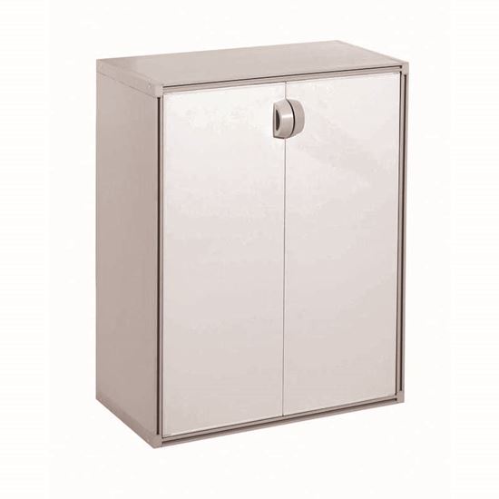 Immagine di ARMADIO BASSO, IN RESINA, 2 ANTE 1 RIPIANO, 68X39XH85 CM, COLORE PANNA