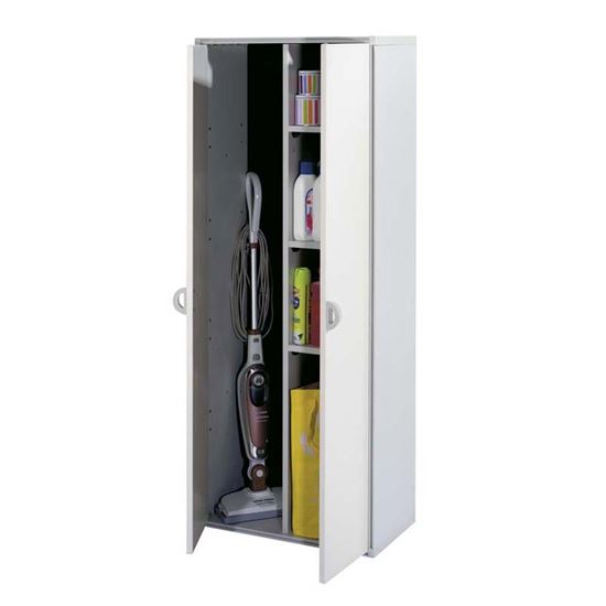 Immagine di ARMADIO PORTASCOPE, IN RESINA, 2 ANTE, 68X39XH166 CM, COLORE PANNA