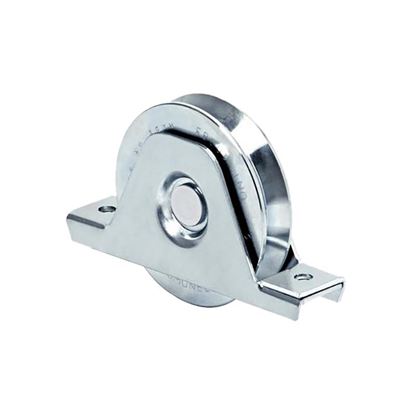 Immagine di RUOTA GOLA A V, CON PIASTRE, UN CUSCINETTO, Ø 98 MM, PORTATA 200 KG