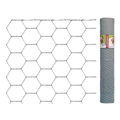 Immagine di RETE ZINCATA CON FILO CLASSE A, MAGLIE ESAGONALI, FILO 1,2 MM, ROTOLO 50 MT, H 150 CM