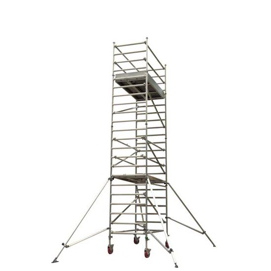 Immagine di TRABATTELLO FACAL IN ALLUMINIO, CAPO2, SISTEMA DI AGGANCIO E SGANCIO RAPIDO, ALTEZZA LAVORO 3,66 MT