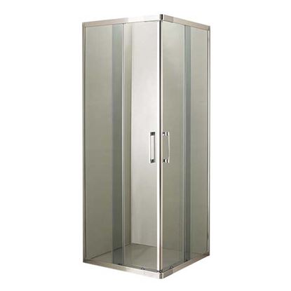 Immagine di BOX DOCCIA GIULIA, PROFILO CROMO LUCIDO, CRISTALLO FUMÈ, SPESSORE 4 MM, MANIGLIA CROMATA, 69/79X69/79X185 CM