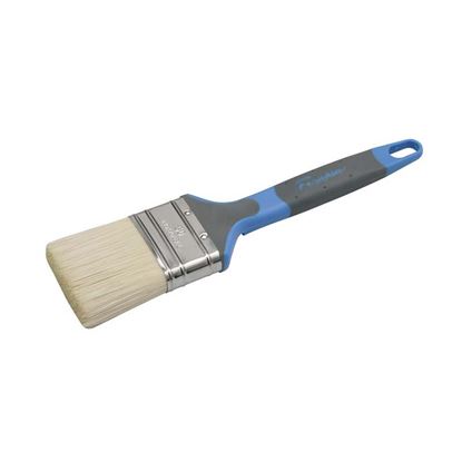 Immagine di PENNELLO PROFESSIONALE PIATTO MANICO SOFT TOUCH AD ACQUA, GHIERA INOX, FIBRA FILLPRO, 50 MM