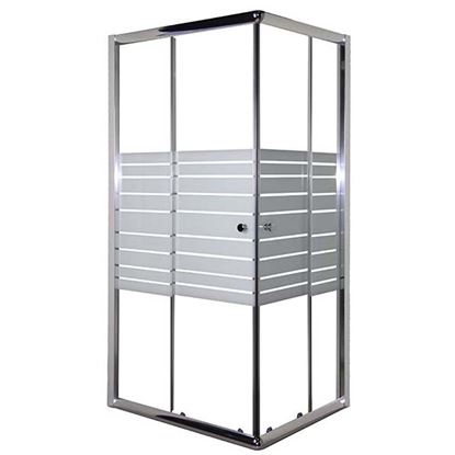 Immagine di BOX DOCCIA FLORENCE 80X80XH180 CM, PROFILO CROMATO, VETRO SERIGRAFATO, 6 MM