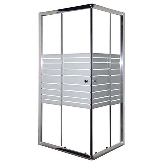 Immagine di BOX DOCCIA FLORENCE 80X80XH180 CM, PROFILO CROMATO, VETRO SERIGRAFATO, 6 MM