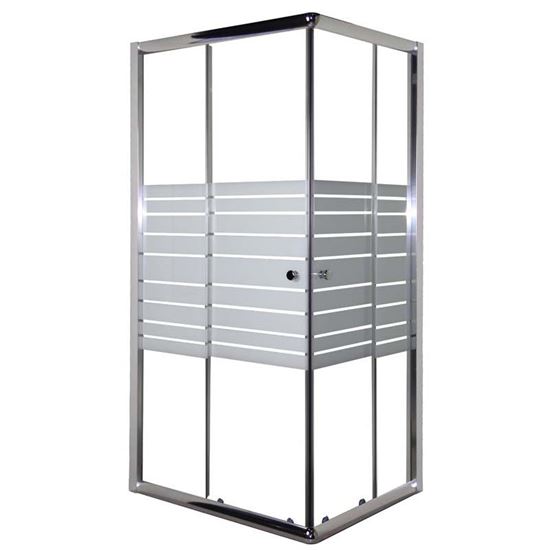 Immagine di BOX DOCCIA FLORENCE, PROFILO CROMATO, VETRO SERIGRAFATO, 6 MM, 70X90XH180 CM