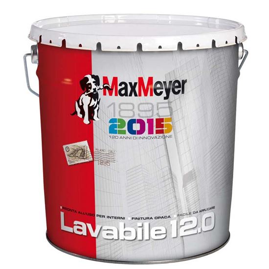 Immagine di PITTURA LAVABILE MAX MAYER, PRONTA ALL'USA, FACILE DA APPLICARE, FINITURA OPACA, COLORE BIANCO, 12 LT