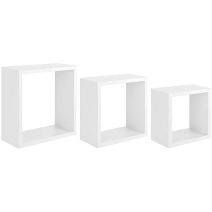 Immagine di CUBOTTO INCUBO, IN FIBRA DI LEGNO, PORTATA 10 KG, SET 3 PEZZI, 35XH35X15,5 / 30XH30X15,5 / 25XH25X15,5 CM, BIANCO