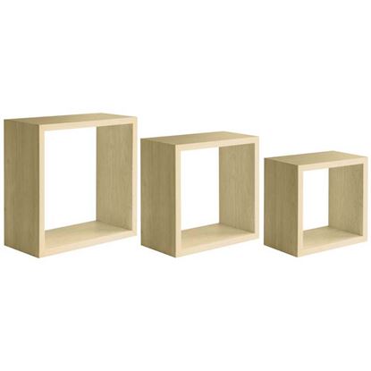Immagine di CUBOTTO INCUBO, IN FIBRA DI LEGNO, PORTATA 10 KG, SET 3 PEZZI, 35XH35X15,5 / 30XH30X15,5 / 25XH25X15,5 CM, ROVERE SAGERAU