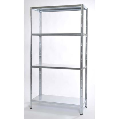 Immagine di SCAFFALE IN KIT, AD INCASTRO, 4 RIPIANI, 90X40X172 CM, ZINCATO, PORTATA 50 KG A RIPIANO