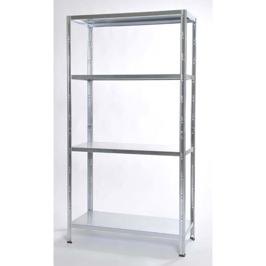 Immagine di SCAFFALE IN KIT, AD INCASTRO, 4 RIPIANI, 90X40X172 CM, ZINCATO, PORTATA 50 KG A RIPIANO