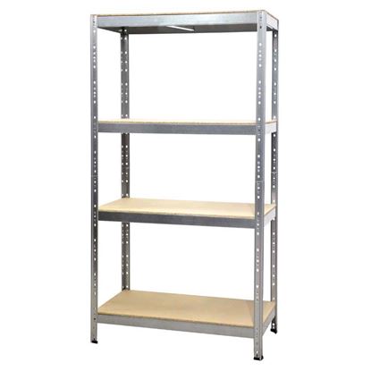 Immagine di SCAFFALE KIT JOKER 4 RIPIANI, LEGNO-METALLO, PORTATA 300 KG PER RIPIANO, 120X60X180 CM, MONTAGGIO AD INCASTRO