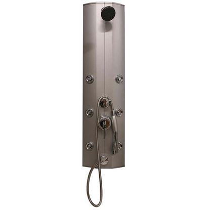 Immagine di COLONNA DOCCIA IDROMASSAGGIO MINERVA, IN PVC, DEVIATORE 3 FUNZIONI, DOCCETTA, SOFFIONE, 6 GETTI ORIZZONTALI