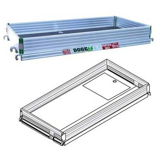 Immagine di PIANO DI LAVORO DOPPIO CON BOTOLA E FASCIA FERMAPIEDE PER DOGE 65, 76,5X153 CM