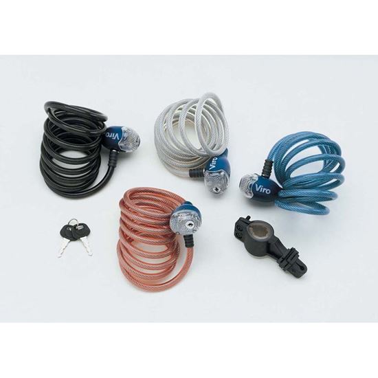 Immagine di CAVO ANTIFURTO VIRO PER BICICLETTE, IBIZA, ACCIAIO INTRECCIATO,Ø8 MM, LUNGHEZZA 180 CM, CON LUCE