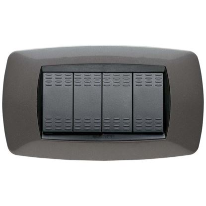 Immagine di PLACCA MODO, IN TECNOPOLIMERO, COLORE GRIGIO ANTRACITE, 4 POSTI