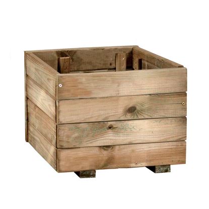 Immagine di FIORIERA RUSTICA, LEGNO DI CONIFERA IMPREGNATO IN AUTOCLAVE, 40X40 CM