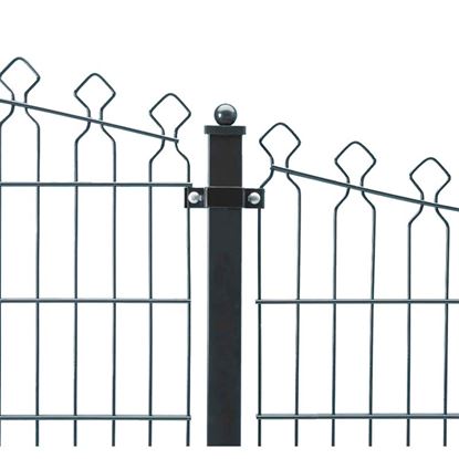 Immagine di PALO ZINCATO PLASTICATO, SEZIONE QUADRA, CON CAPPUCCIO A FORMA SFERICA, 60X60 MM, H 200 CM