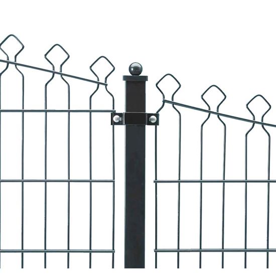 Immagine di PALO ZINCATO PLASTICATO, SEZIONE QUADRA, CON CAPPUCCIO A FORMA SFERICA, 60X60 MM, H 200 CM